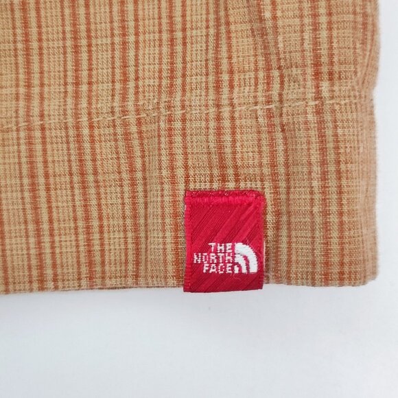 The North Face button down shirt men's size L orange-brown short sleeve cotton - Picture 4 of 9